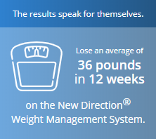 A blue and white graphic with the words " lose an average of 3 6 pounds in 1 2 weeks ".